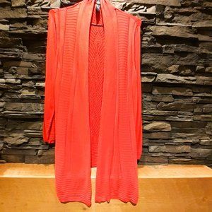 $7 WHEN YOU BUY 2 OR MORE  89th & MADISON Orange Extra Long 36" Cardi Sz 2X